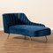 Baxton Studio Kailyn Glam and Luxe Navy Blue Velvet Fabric and Gold Finished Chaise 174-11025-Zoro - alternate 4